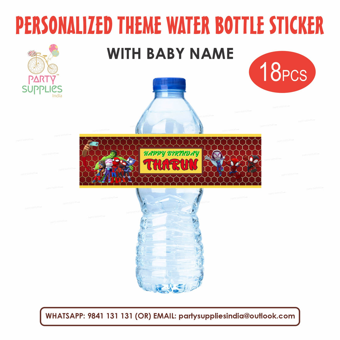 Spidey and his Amazing Friends Theme Water Bottle Sticker