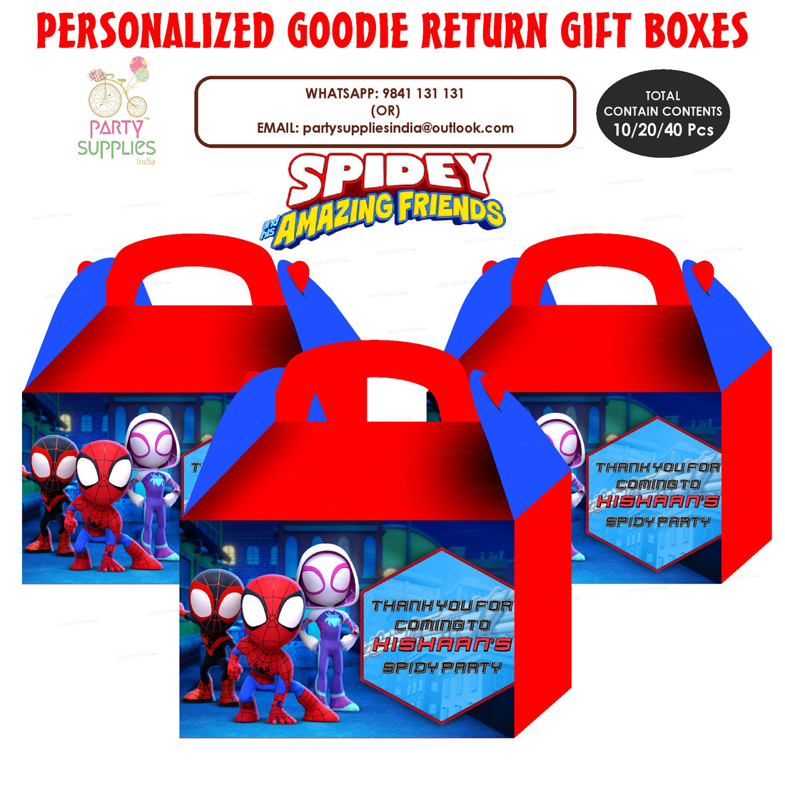 Spidey and his Amazing Friends Theme Goodie Return Gift Boxes