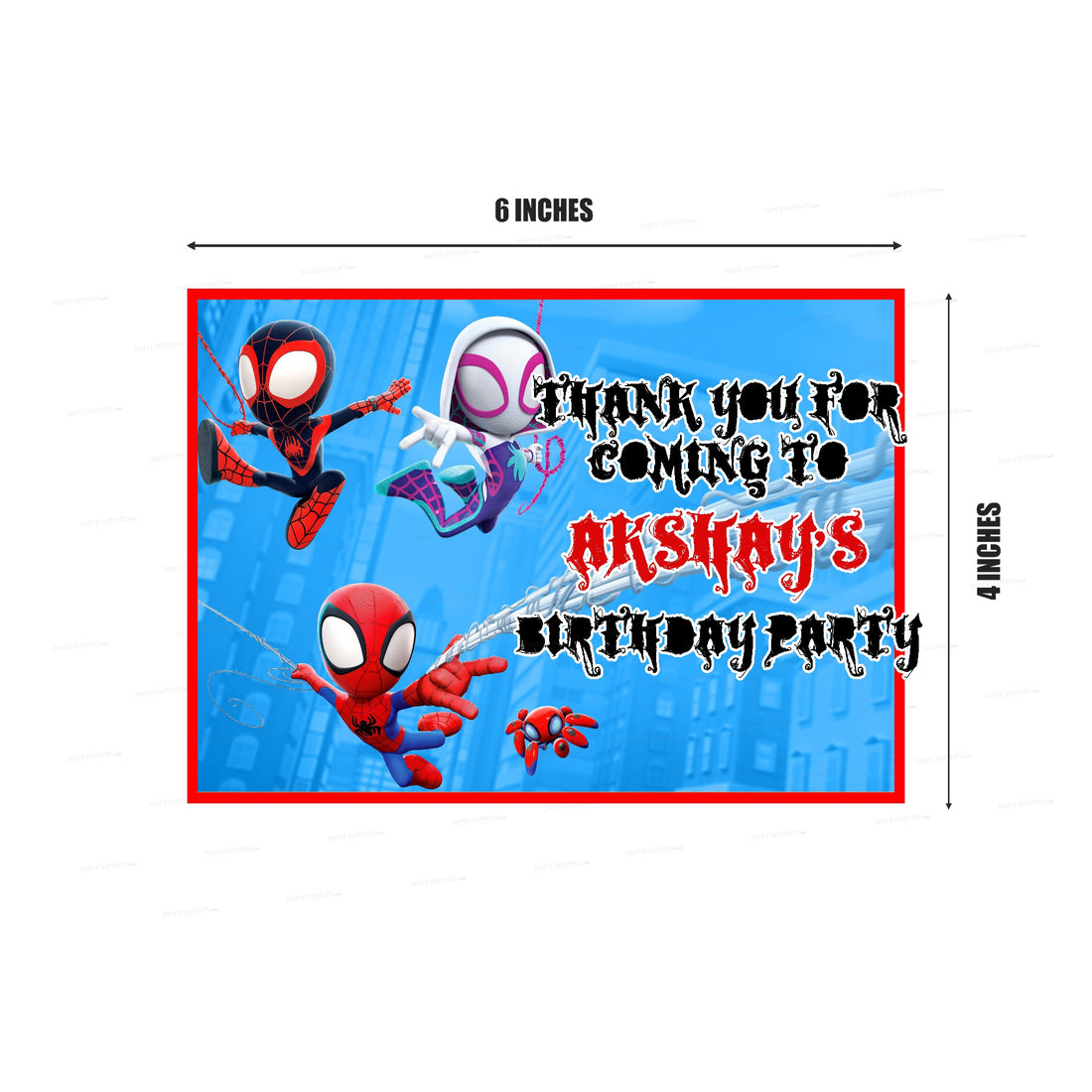 PSI Spidey and his Amazing Friends Theme Thank You Card