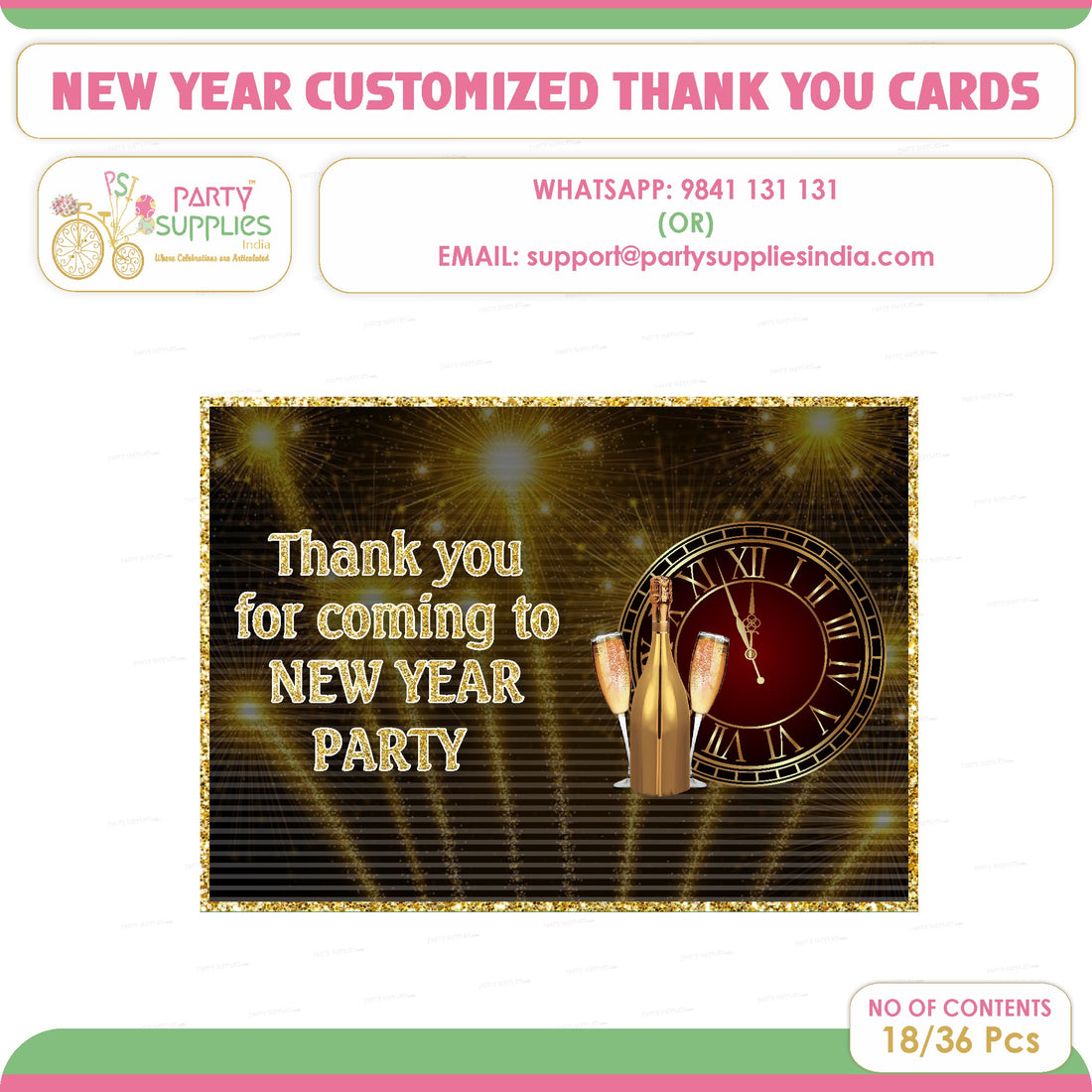 PSI  New Year Theme Thankyou Card