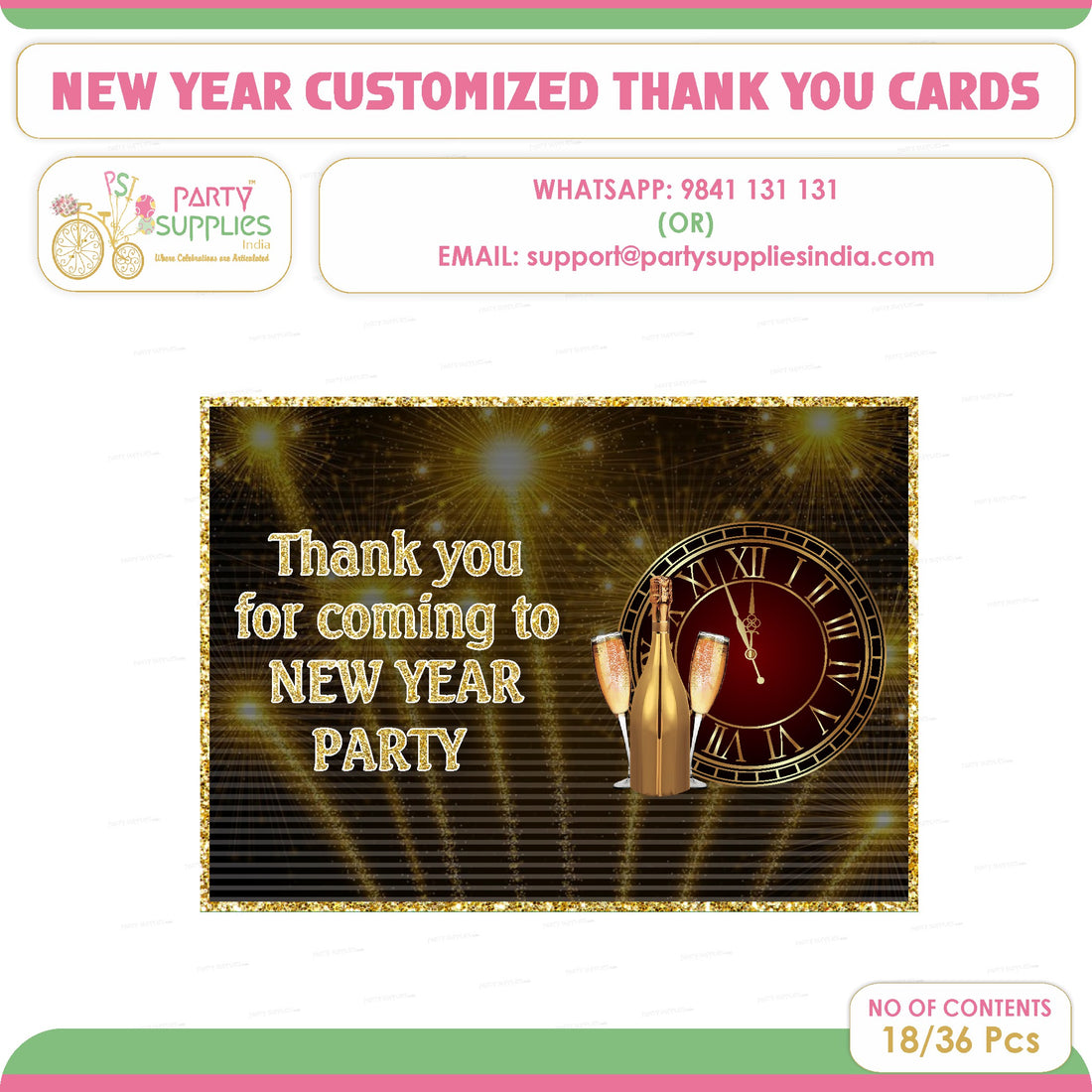 PSI New Year Theme Thankyou Card