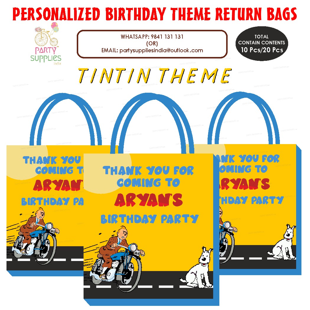 Tin Tin Theme Return Gift Bag
