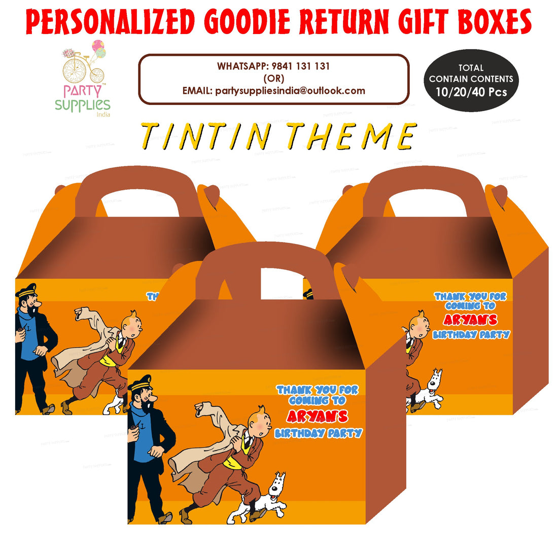 Tin Tin Theme Goodie Return Gift Boxes