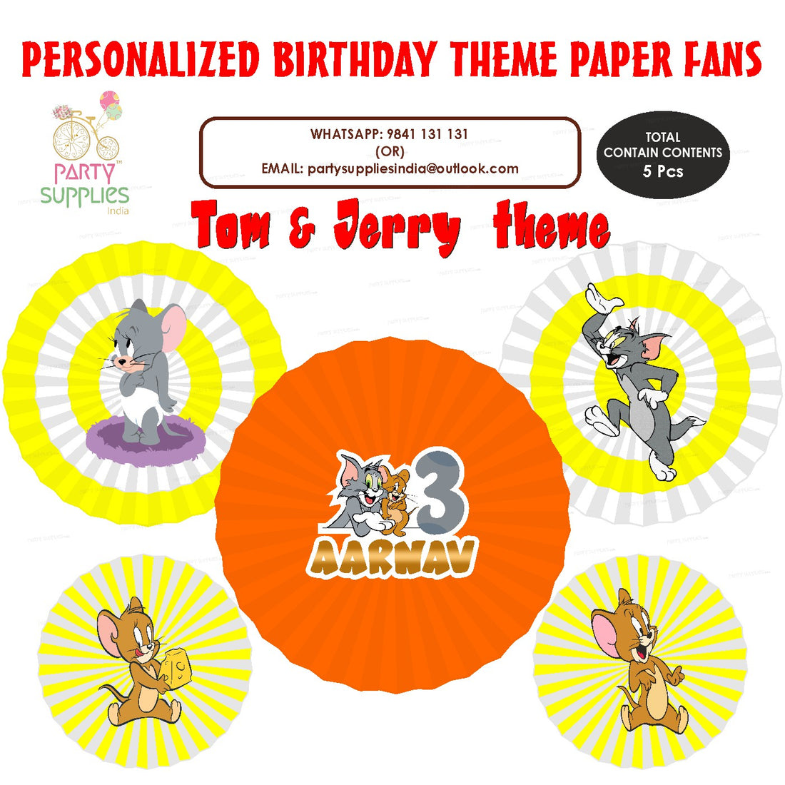 Tom & Jerry Theme Paper Fan