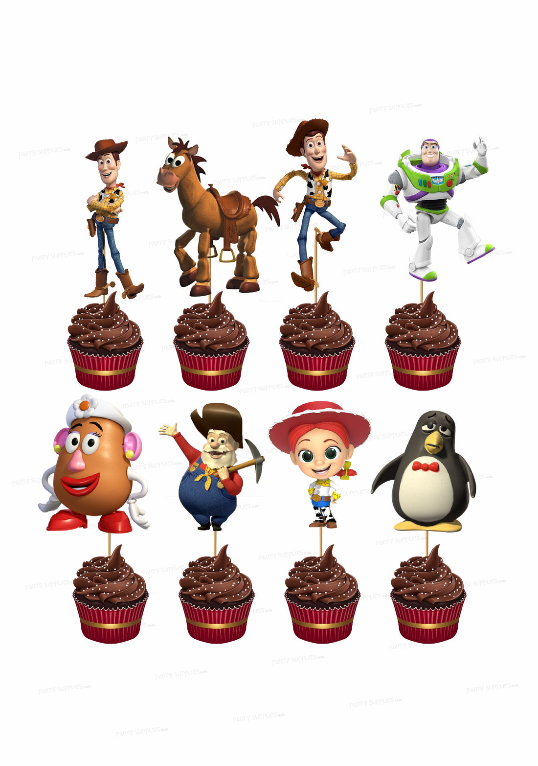 Toy Story Theme Customized Cup Cake Topper