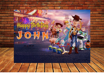 PSI Toy Story Theme Personalized Backdrop