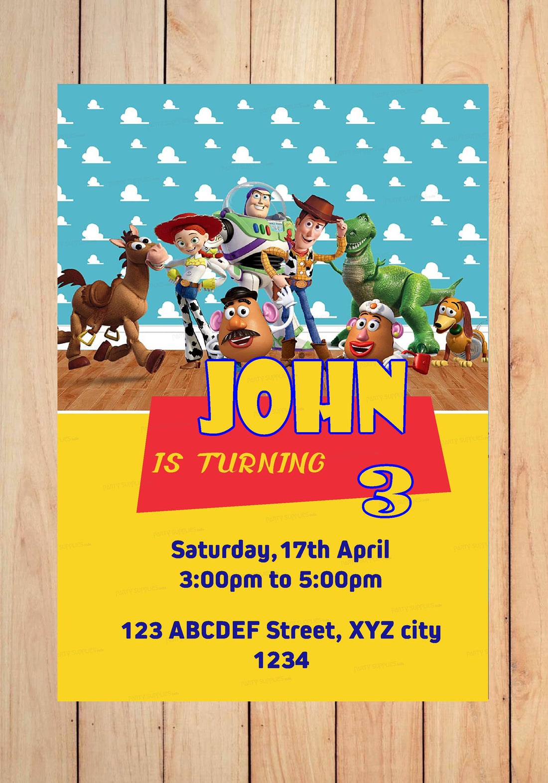 PSI Toy Story Themes Invite
