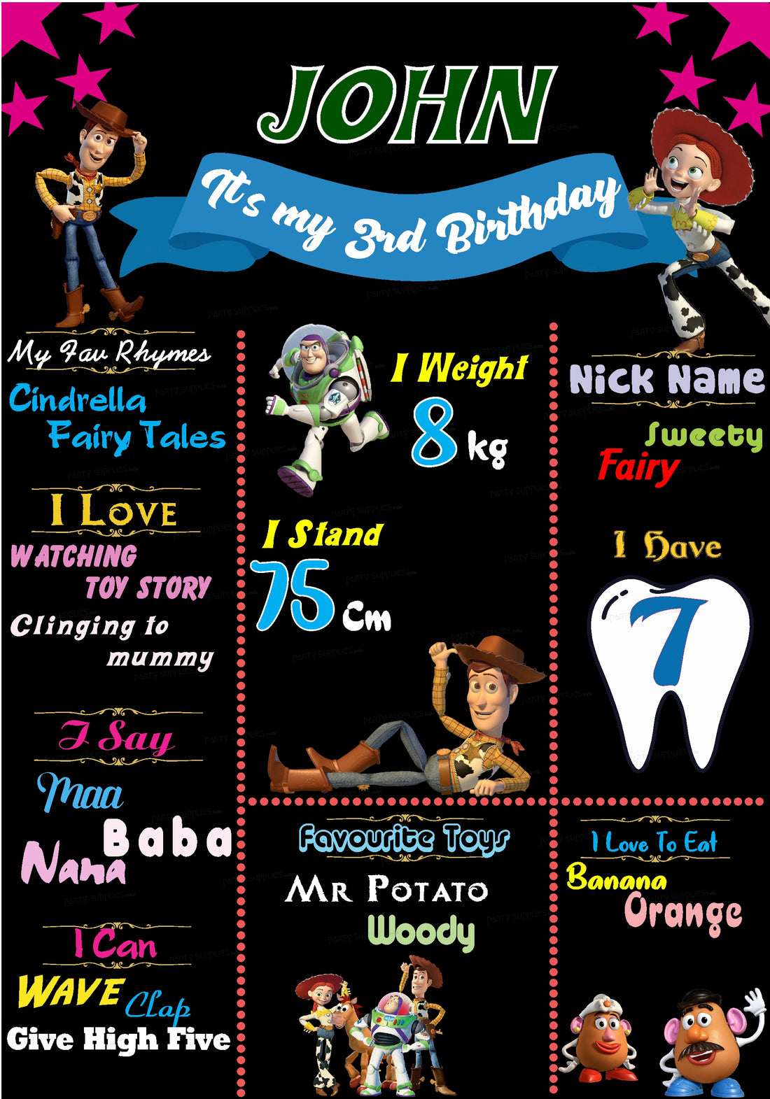 Toy Story Theme Chalk Board