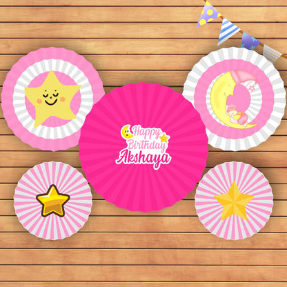 Twinkle Twinkle Little Star Girl Theme Paper Fan