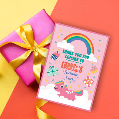 Unicorn Theme Thank You Card