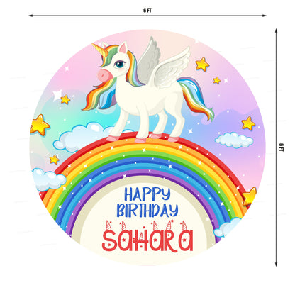 Unicorn Theme Customized Round Backdrop - image 2 of 4 | Party Supplies India