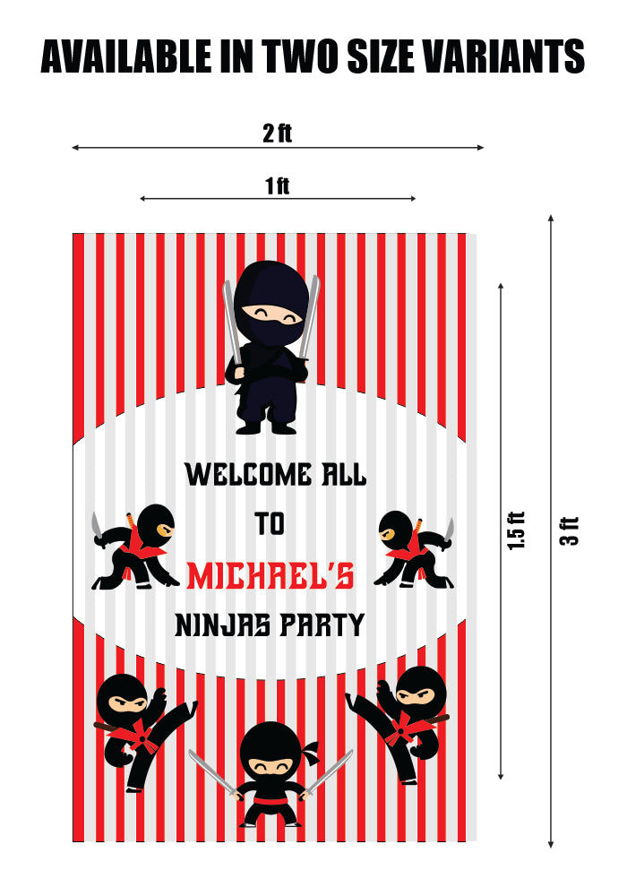 Ninja Theme  Customized Welcome Board - image 2 of 3 | Party Supplies India