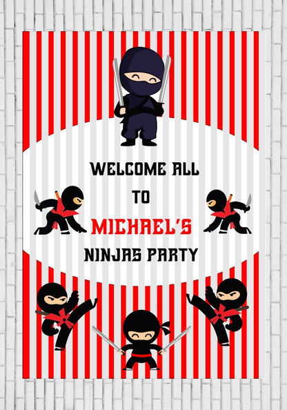 Ninja Theme  Customized Welcome Board - image 3 of 3 | Party Supplies India