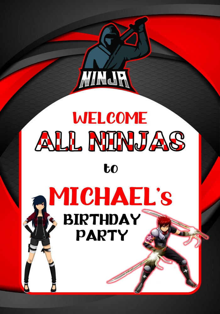 Ninja Theme Welcome Board