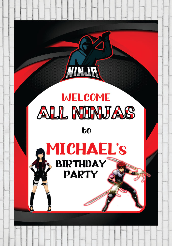 Ninja Theme Welcome Board - image 3 of 3 | Party Supplies India