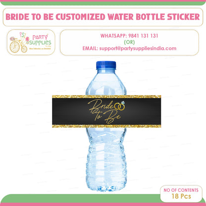 PSI Bride to Be Theme Water Bottle Stickers