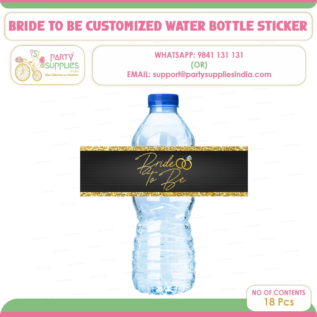 Bride to Be Theme Water Bottle Stickers
