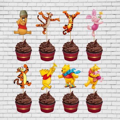 Winnie the Pooh Theme Cup Cake Topper