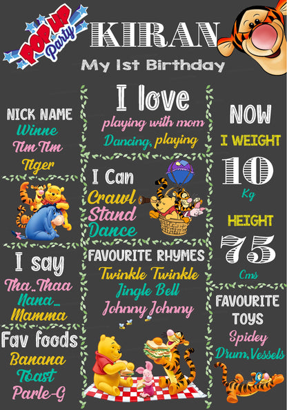 Winnie the Pooh Theme Chalk Board