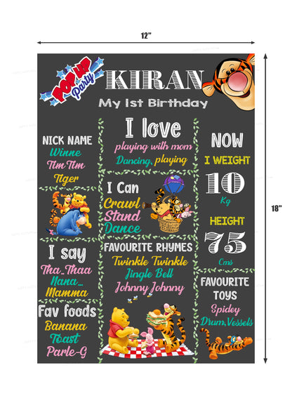 Winnie the Pooh Theme Chalk Board