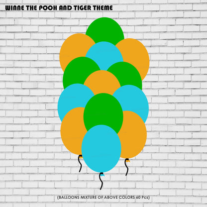 Winnie the Pooh Theme Colour 60 Pcs Balloons