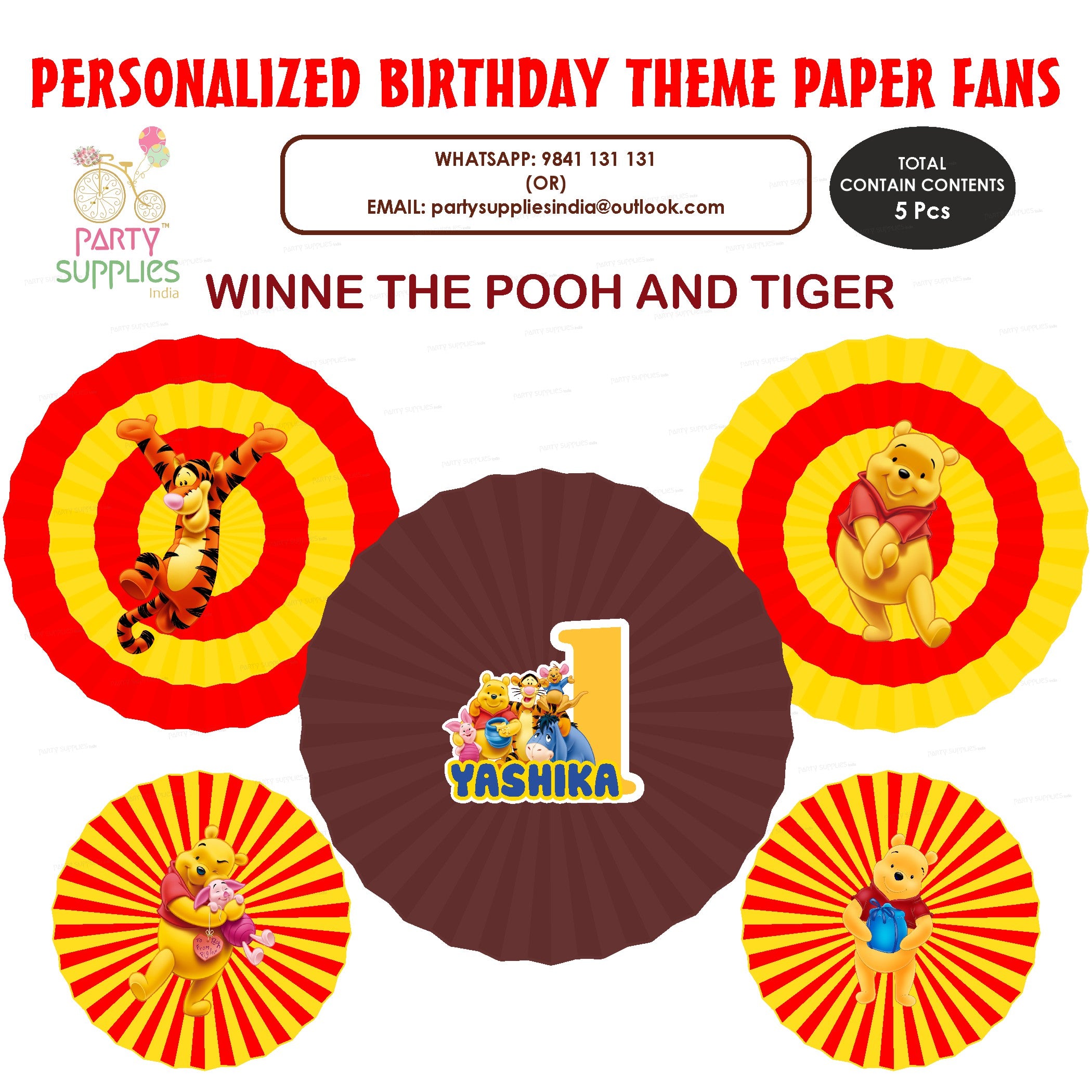Winnie the Pooh Theme Paper Fan
