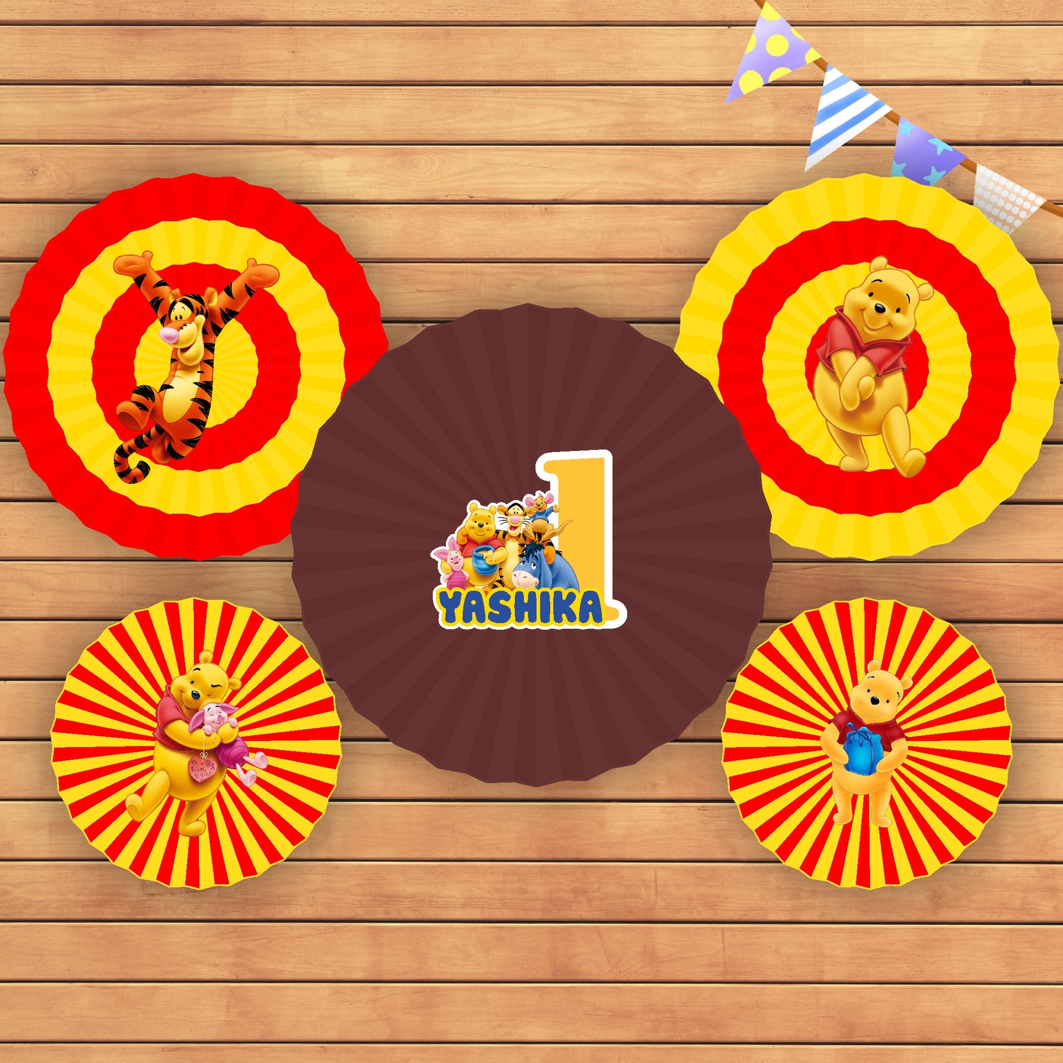 Winnie the Pooh Theme Paper Fan