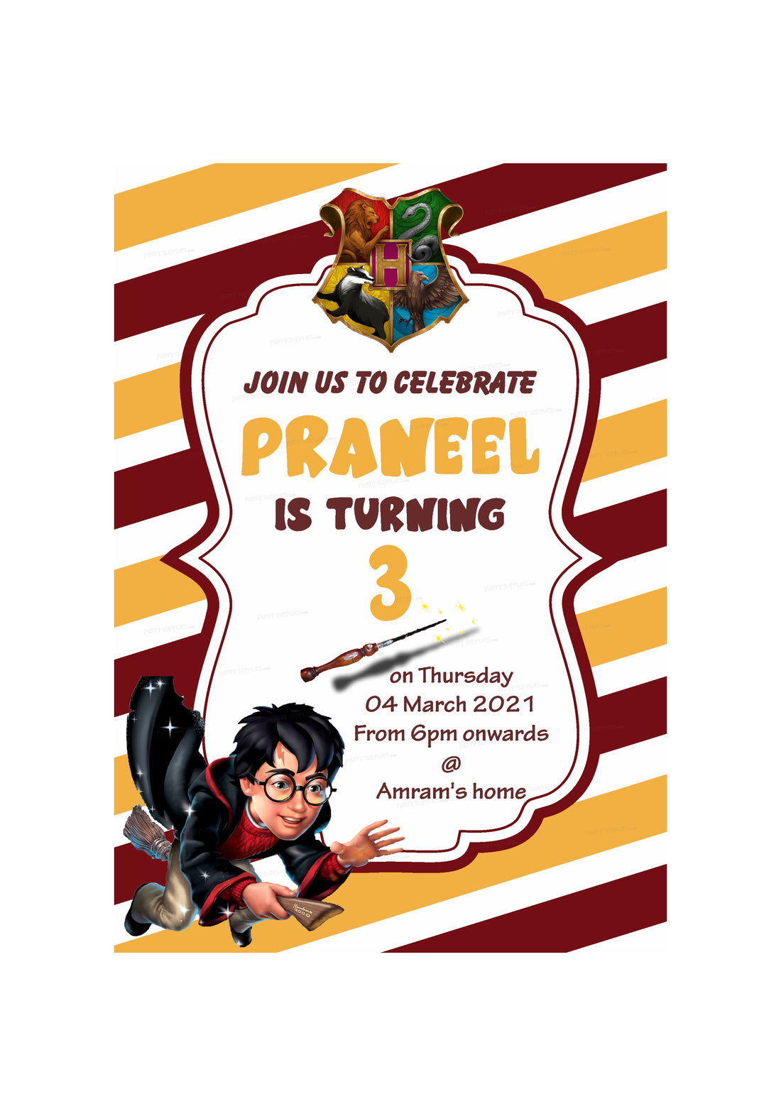 Harry Potter Theme Invite