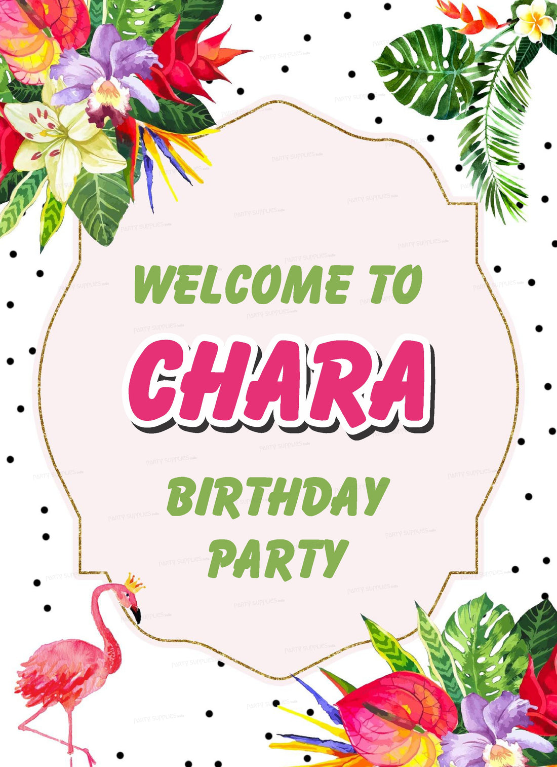 Flamingo Theme Welcome Board