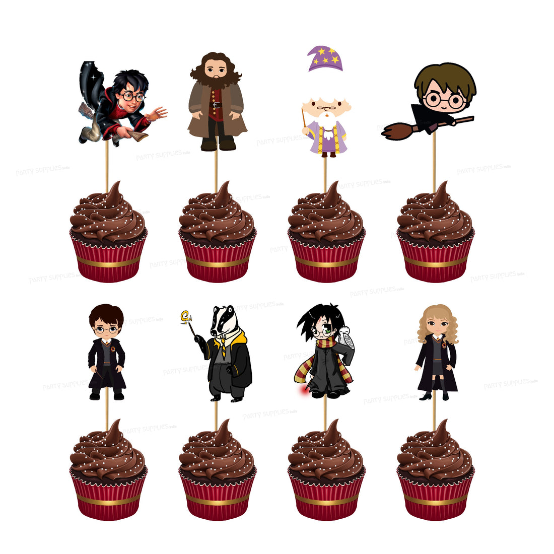 Harry Potter Theme Characters Cup Cake Topper