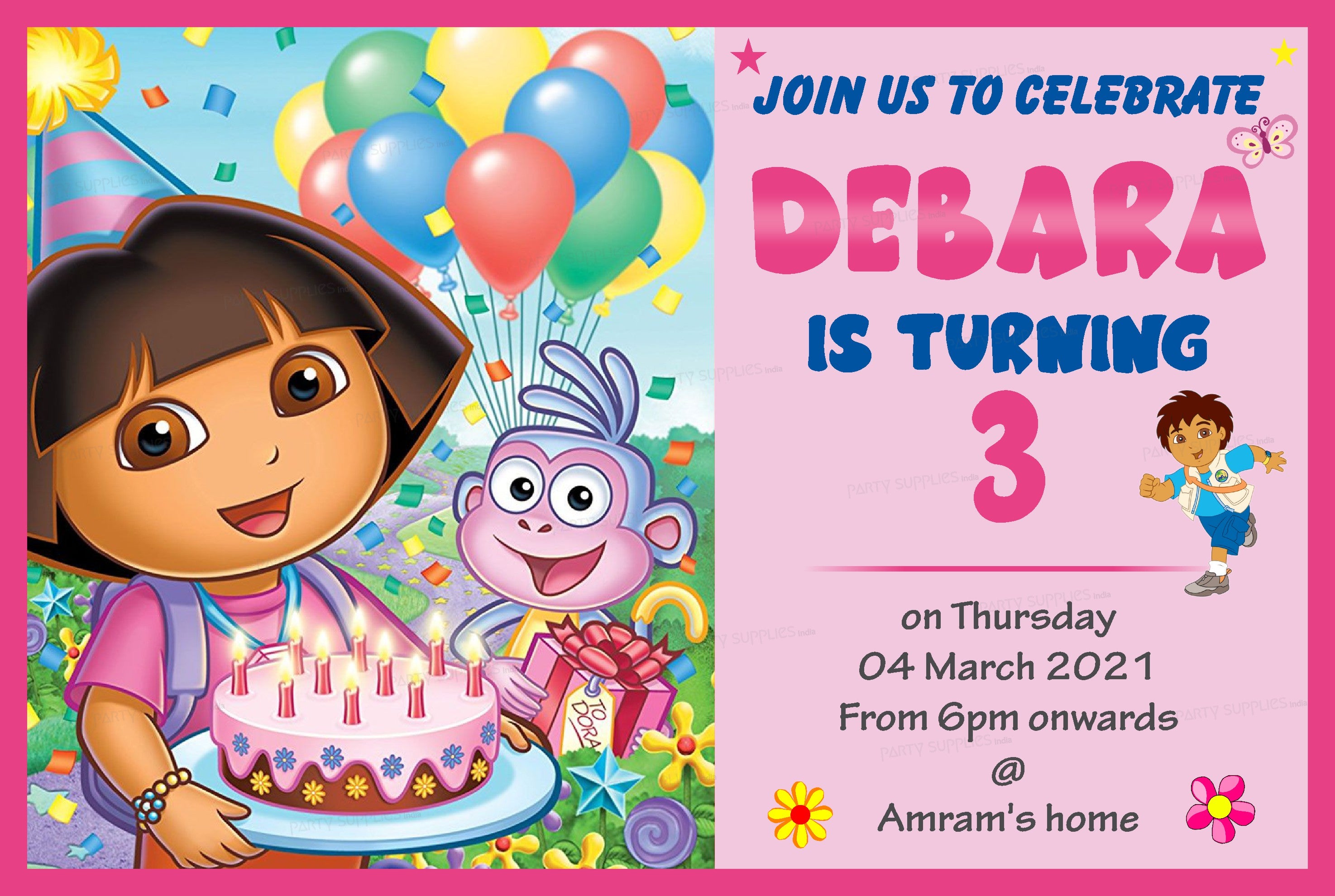 PSI Dora Theme Invite