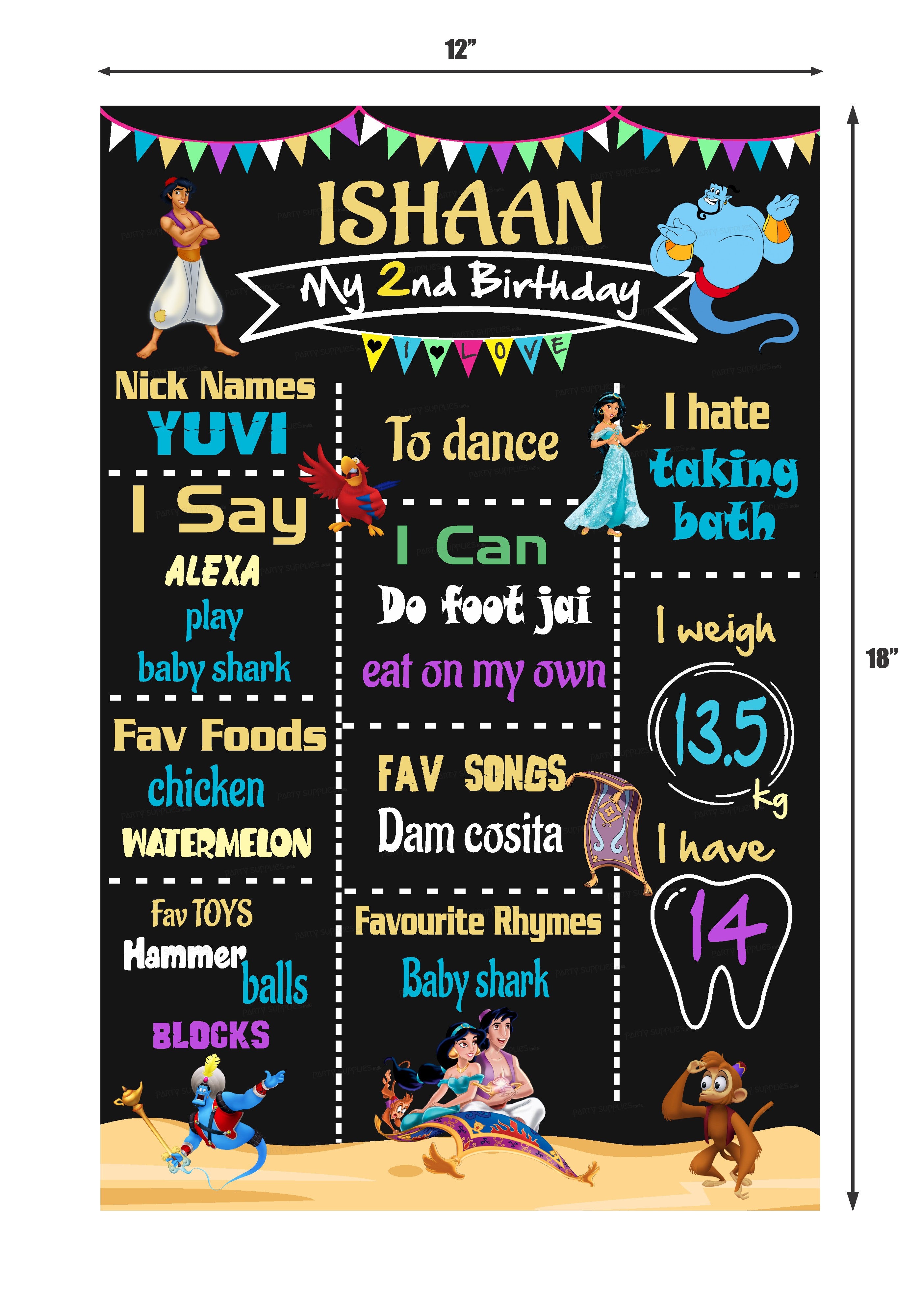 PSI Aladdin Theme ChalkBoard