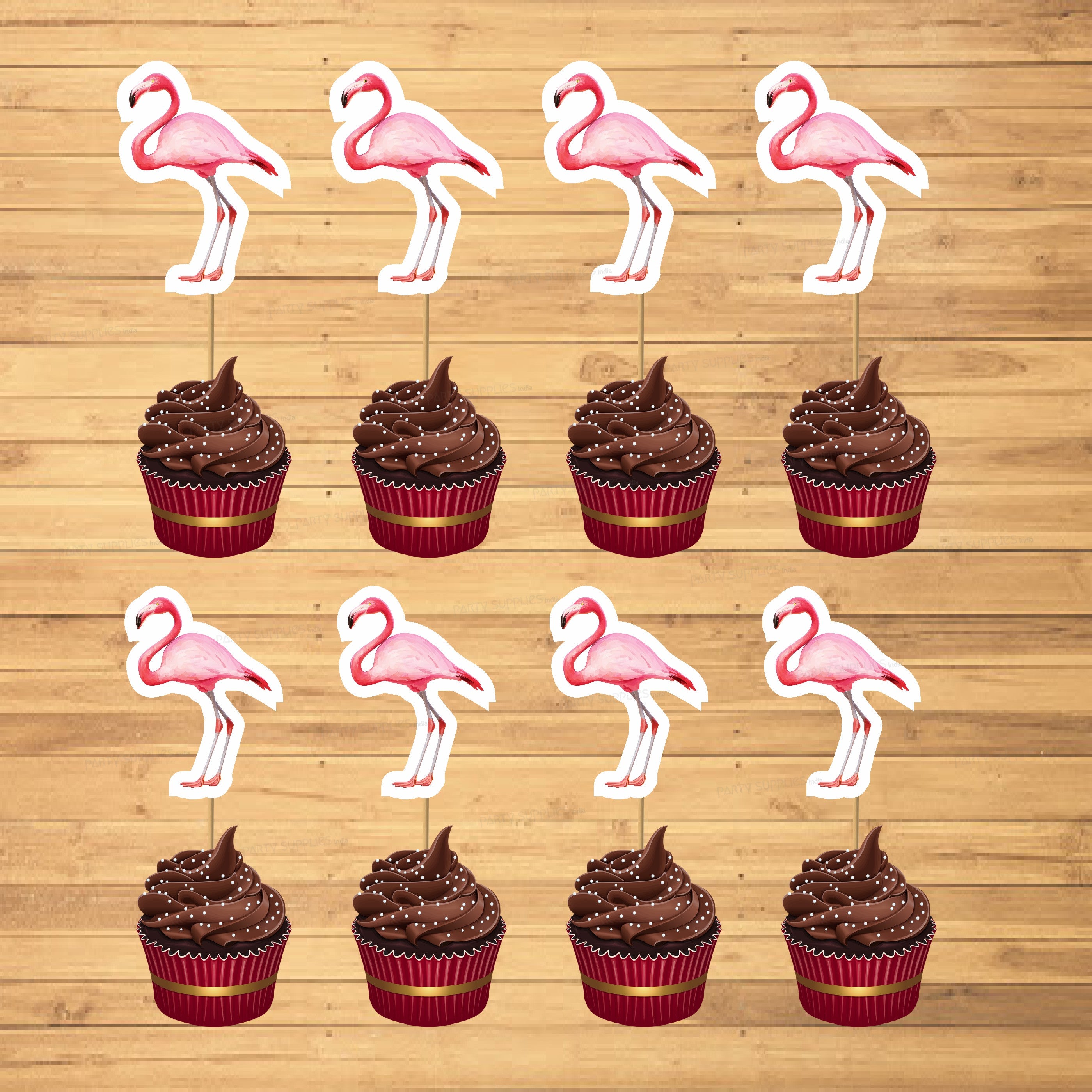 PSI Flamingo Theme Cup Cake Topper