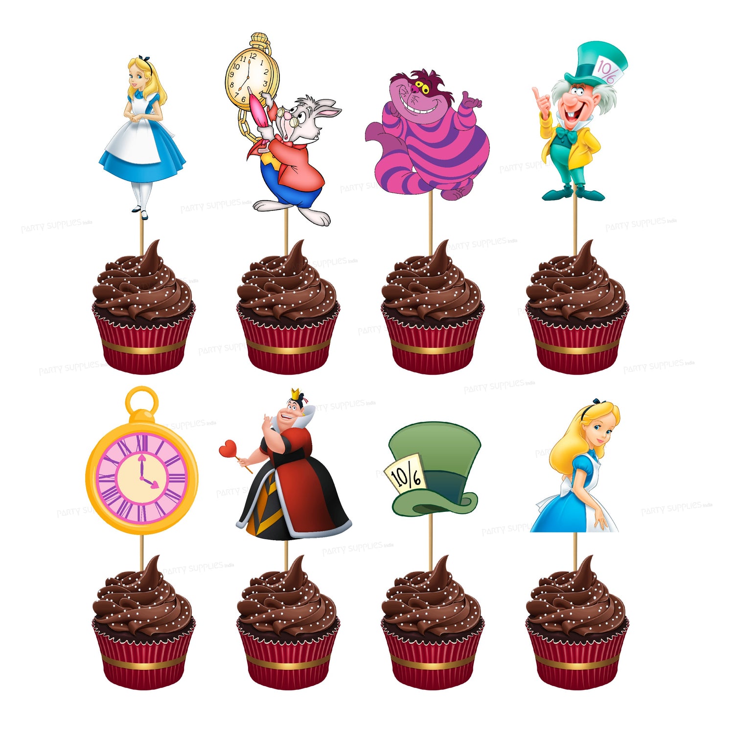 PSI Alice in Wonderland Customized cup cake topper