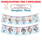 Aeroplane Theme 12 Months Photo Banner - image 1 of 3 | Party Supplies India