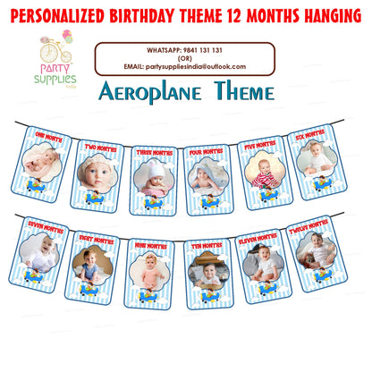 Aeroplane Theme 12 Months Photo Banner