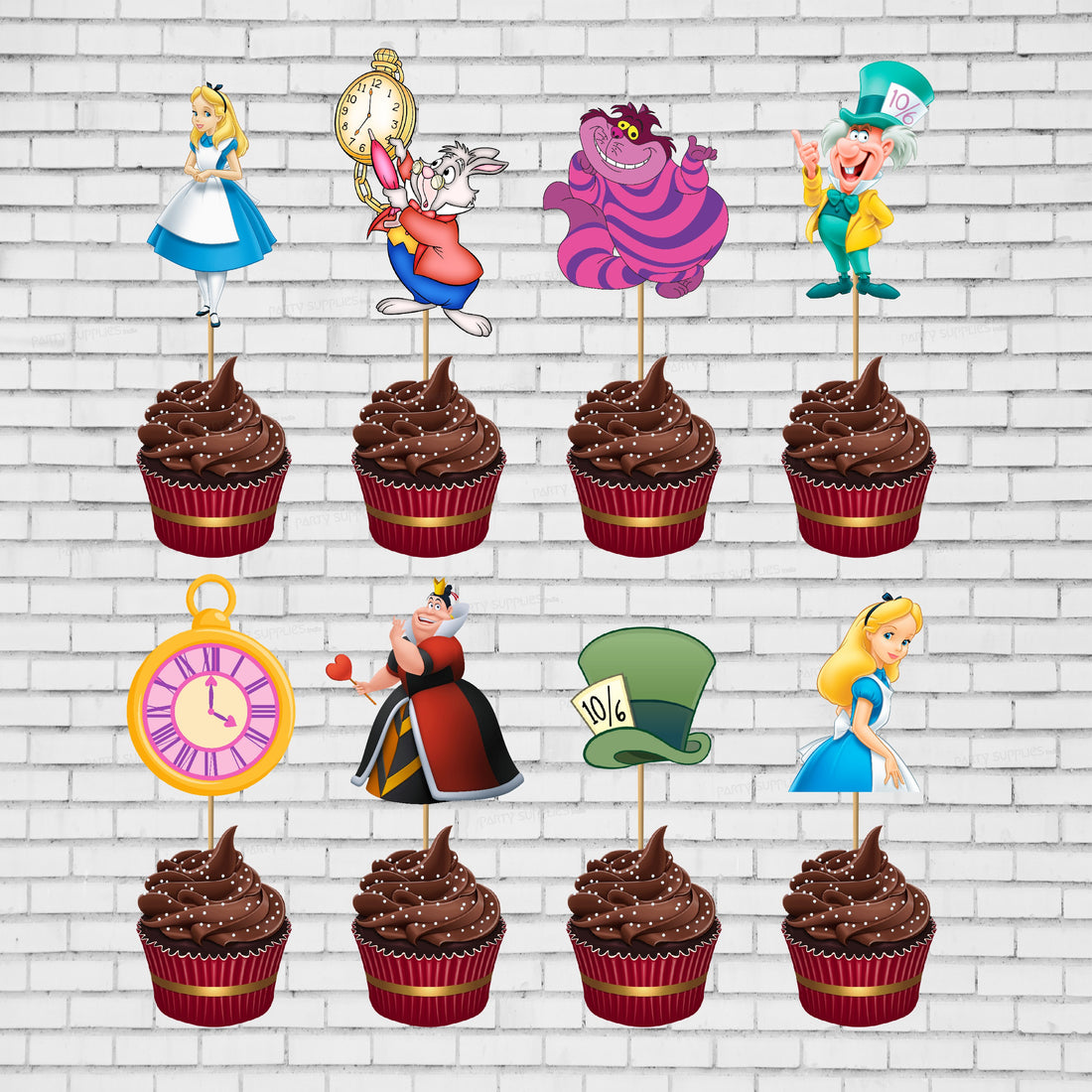 PSI Alice in Wonderland Customized cup cake topper
