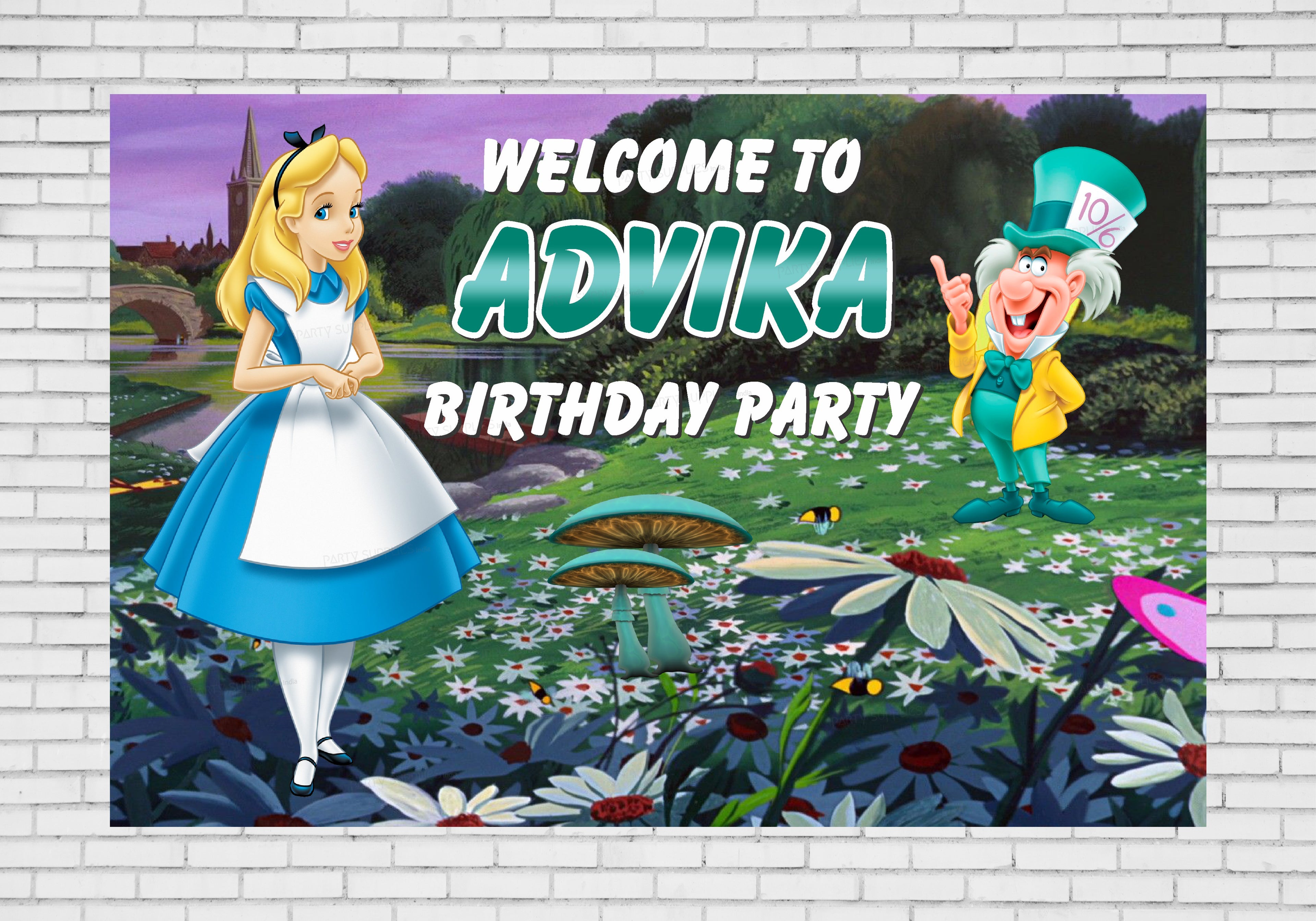 PSI Alice in Wonderland Personalized Welcome Board