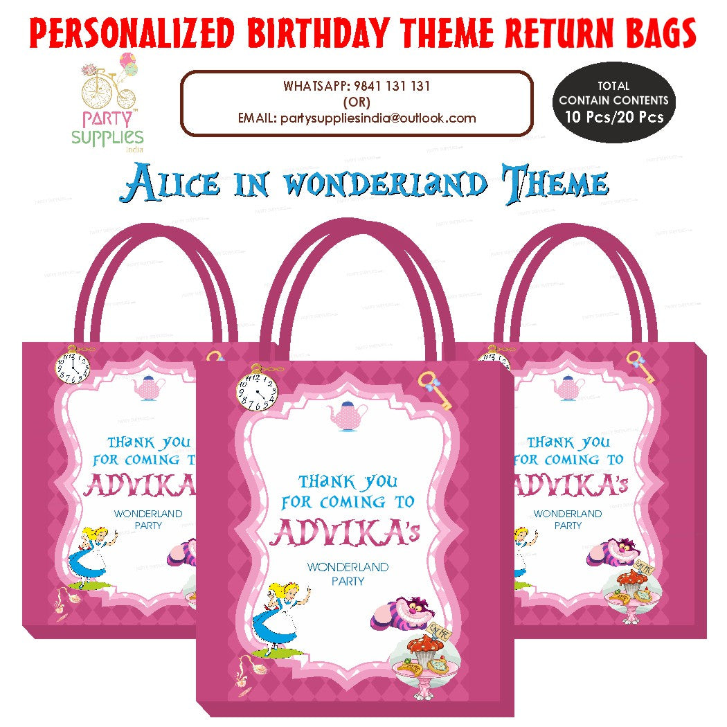 Alice in Wonderland Theme Return Gift Bag