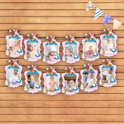 Alice in Wonderland Theme 12 Months Photo Banner