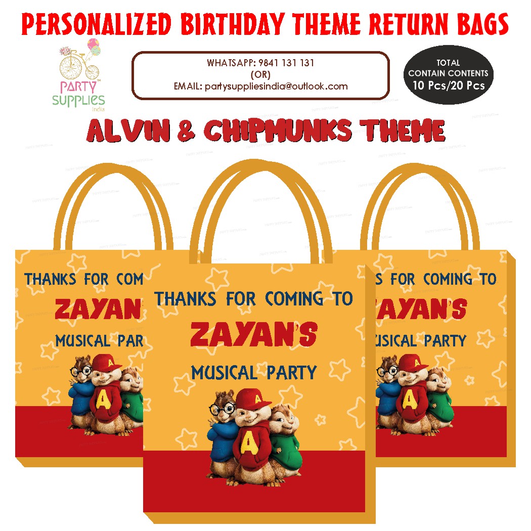 Alvin And Chipmunks Theme Return Gift Bag