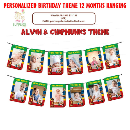PSI Alvin and Chipmunks Theme 12 Months Photo Banner