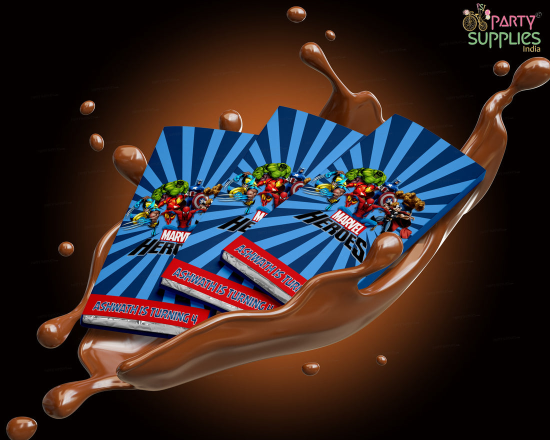 Avengers Theme Home Made Chocolate Return Gifts