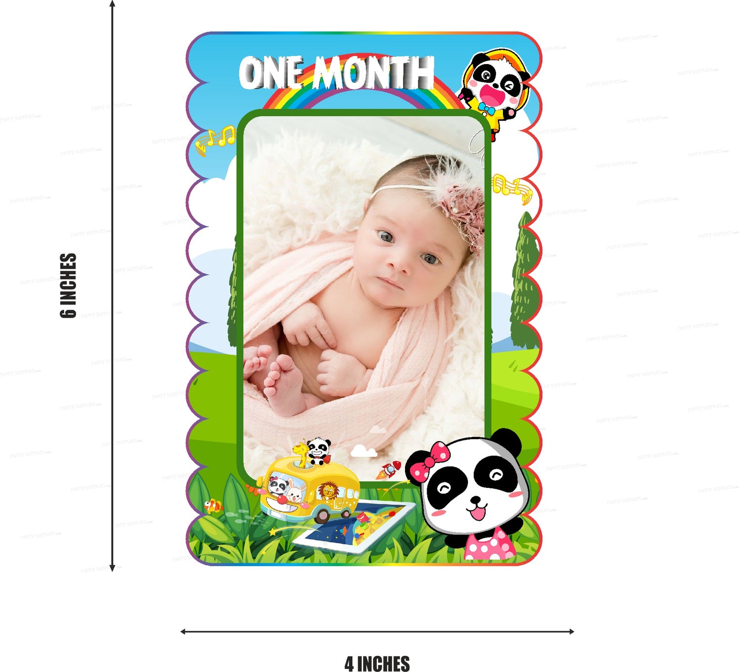 PSI Baby Bus Theme 12 Months Photo Banner