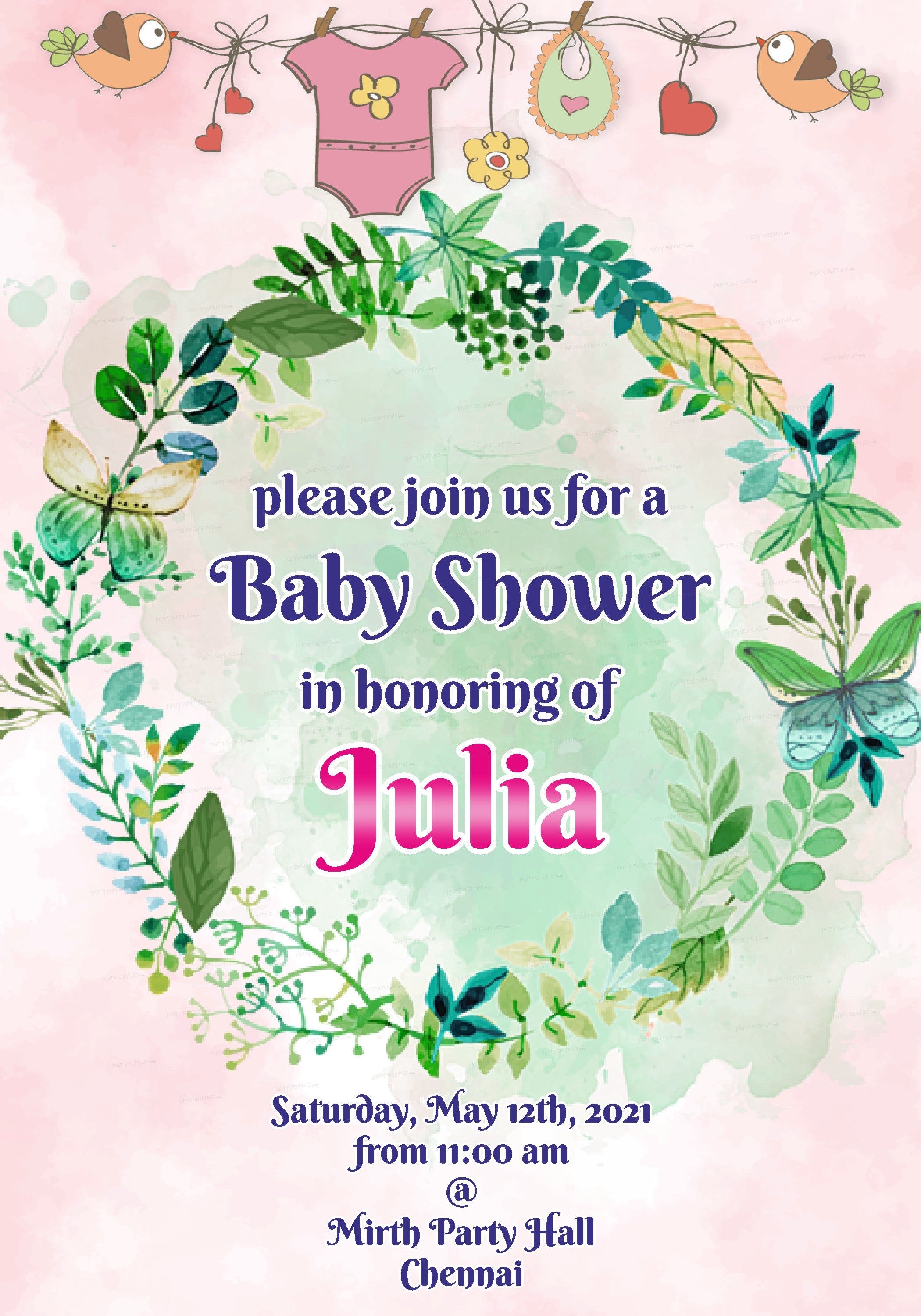 PSI Baby Shower Theme Customized  Invite