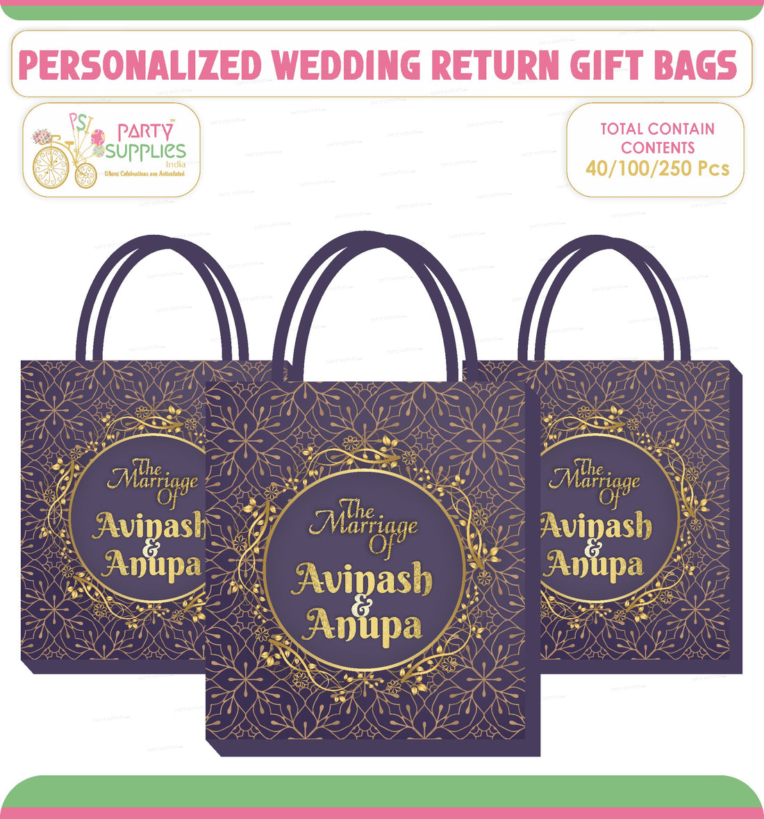 Wedding Theme Personalized Return Gift Bag