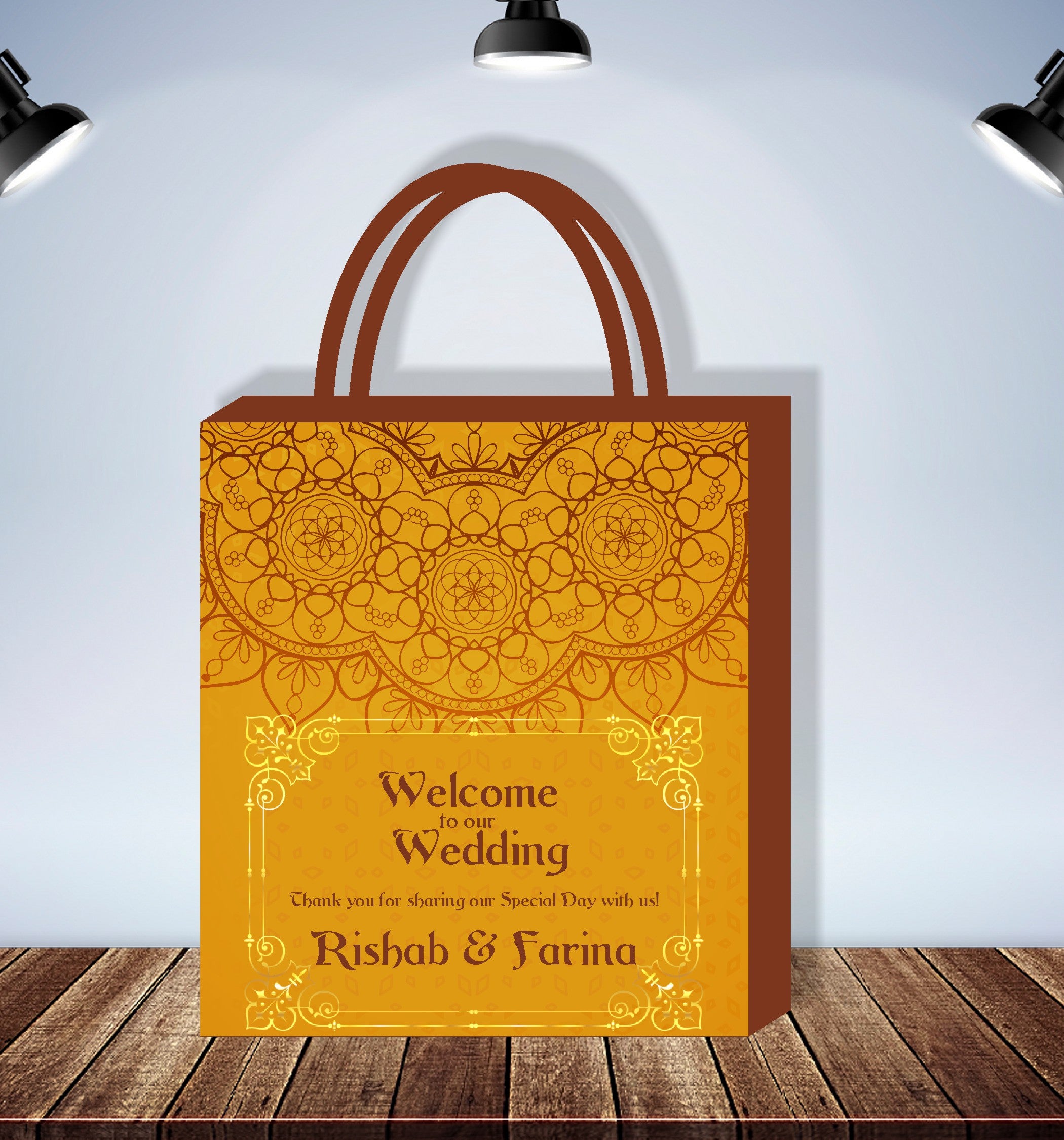 Elegant And Sleek Beautiful Bag Concept Wedding Card For Invitation Size:  5-10 Inch at Best Price in Mirzapur | Agrasen Card Products