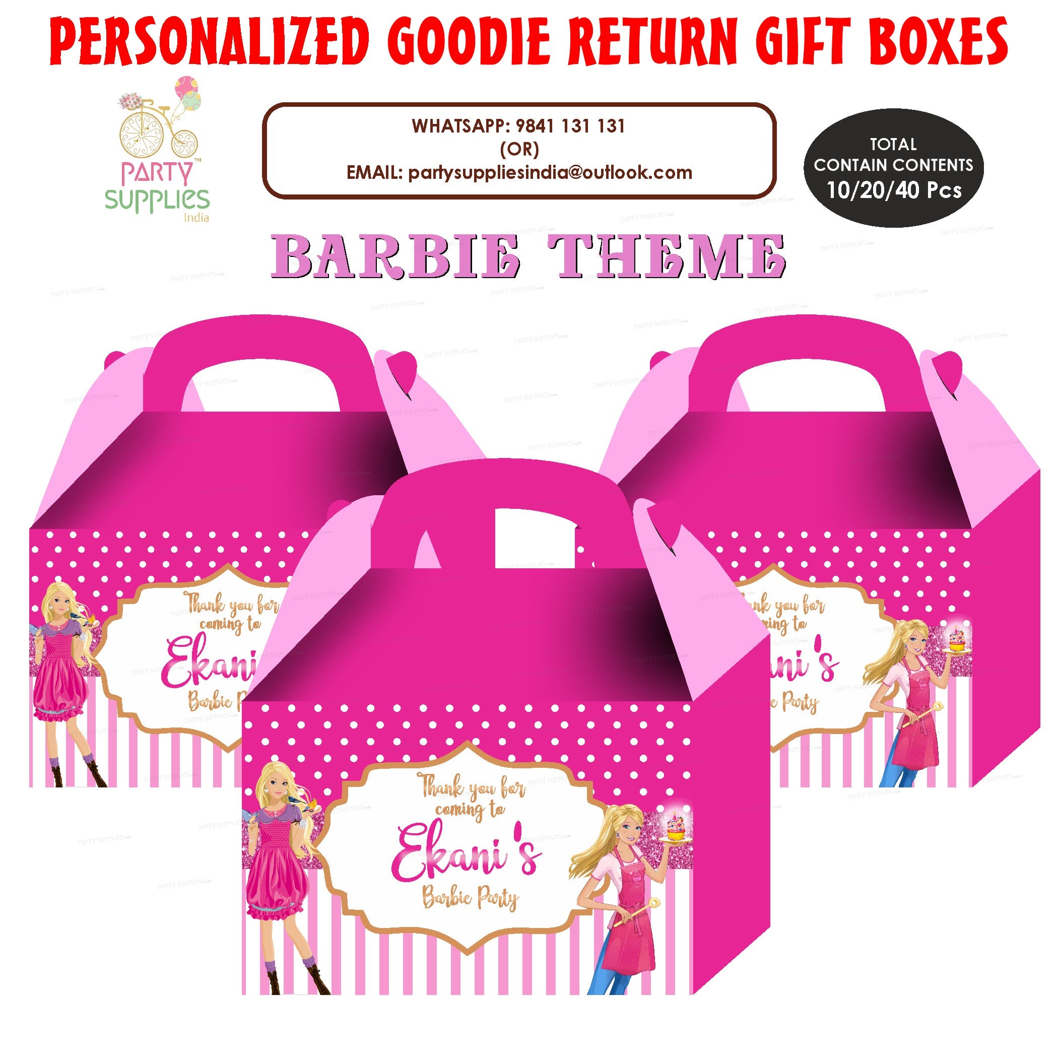 Barbie Theme Goodie Return Gift Boxes