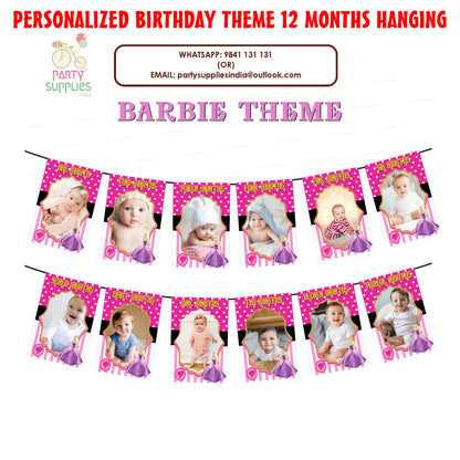 PSI Barbie Theme 12 Months Photo Banner