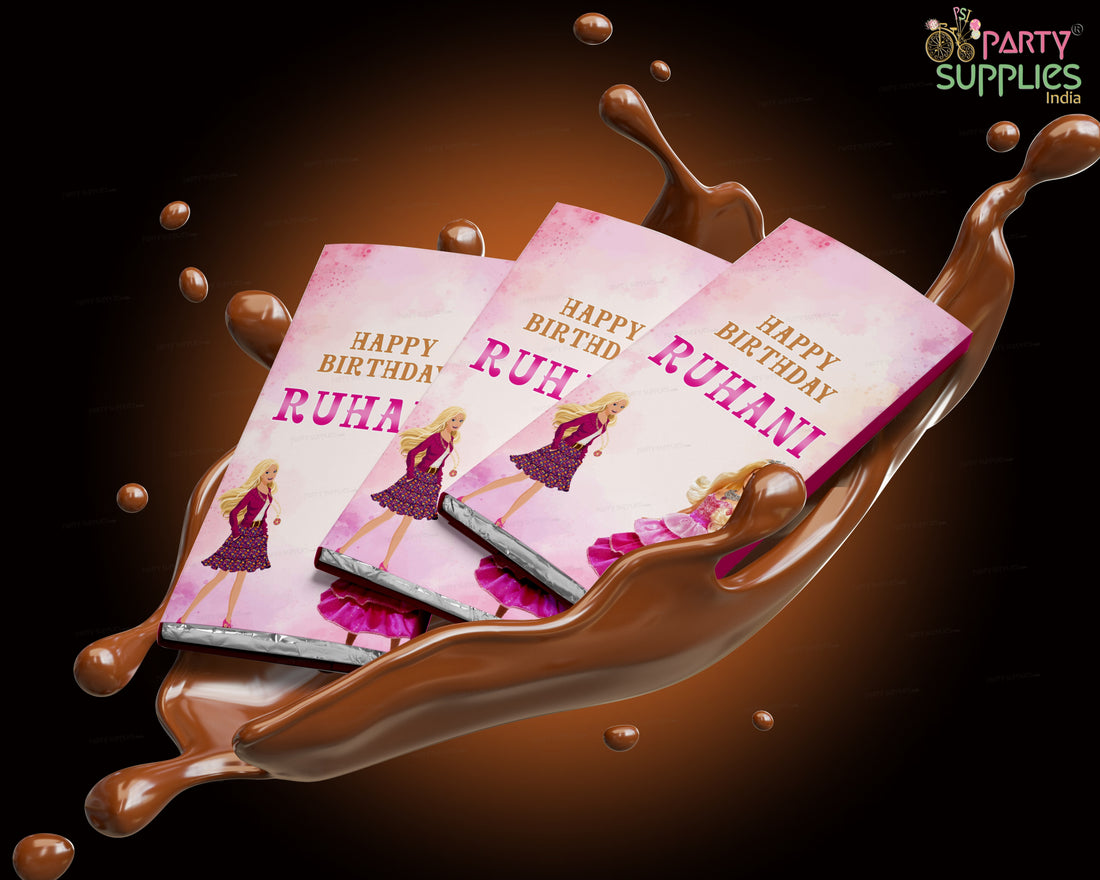 Barbie Theme Home Made Chocolate Return Gifts